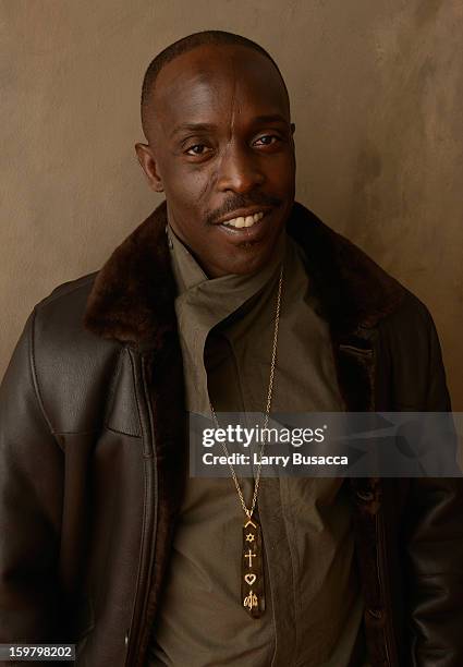 Actor Michael Kenneth Williams poses for a portrait during the 2013 Sundance Film Festival at the Getty Images Portrait Studio at Village at the Lift...