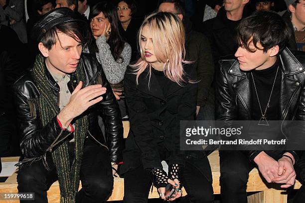 Alex Kapranos, Charlotte Free and Tony Chambers attend the Saint Laurent Men Autumn / Winter 2013 show at Grand Palais as part of Paris Fashion Week...