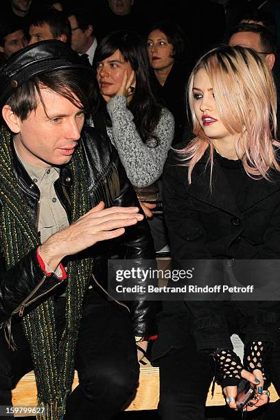 Alex Kapranos and Charlotte Free attend the Saint Laurent Men Autumn / Winter 2013 show at Grand Palais as part of Paris Fashion Week on January 20,...