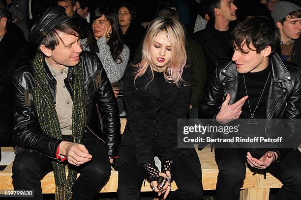 Alex Kapranos, Charlotte Free and Tony Chambers attend the Saint Laurent Men Autumn / Winter 2013 show at Grand Palais as part of Paris Fashion Week...