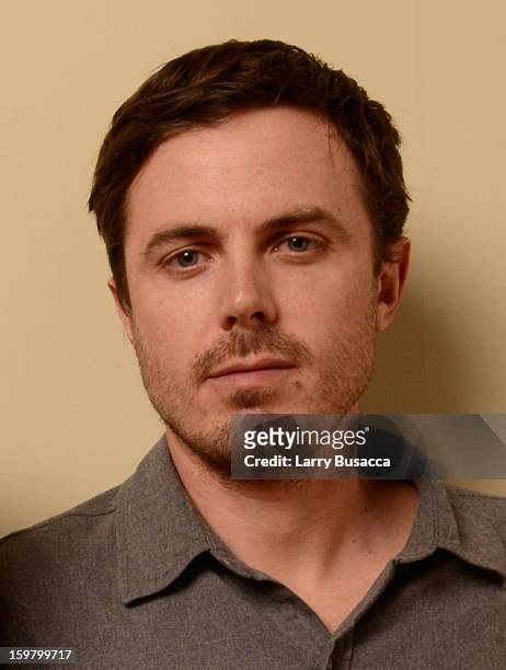 Actor Casey Affleck poses for a portrait during the 2013 Sundance Film Festival at the Getty Images Portrait Studio at Village at the Lift on January...