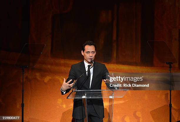 Musician Marc Anthony speaks at Latino Inaugural 2013: In Performance at Kennedy Center at The Kennedy Center on January 20, 2013 in Washington, DC.