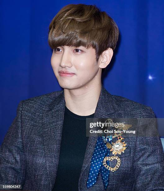 Max attends the KBS2 'Moonlight Prince' press conference at KBS building on January 16, 2013 in Seoul, South Korea.