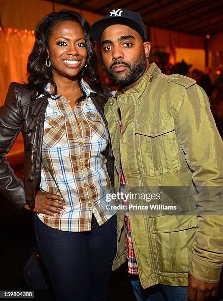 Kandi Burruss and Todd Tucker attends the "LUV" screening at Frank Ski's on January 11, 2013 in Atlanta, Georgia.