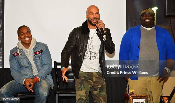 Sheldon Candis, Common and Sean Banks attend the "LUV" screening at Frank Ski's on January 11, 2013 in Atlanta, Georgia.