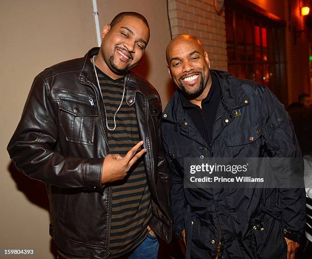 Khao and DJ Toomp attend the "LUV" screening at Frank Ski's on January 11, 2013 in Atlanta, Georgia.