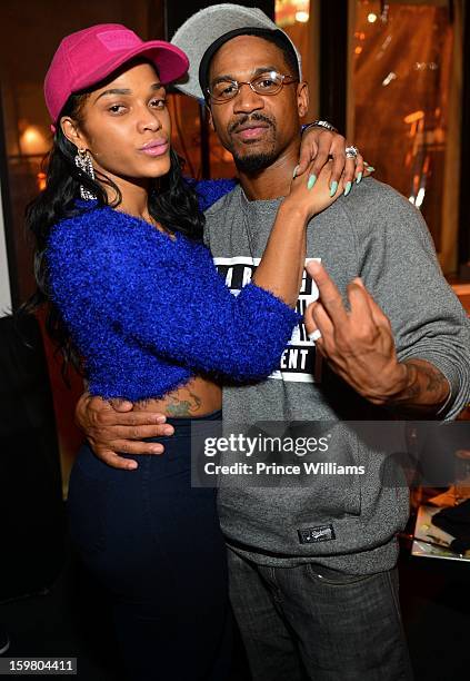 Joseline Hernandez and Stevie J attend the "LUV" screening at Frank Ski's on January 11, 2013 in Atlanta, Georgia.