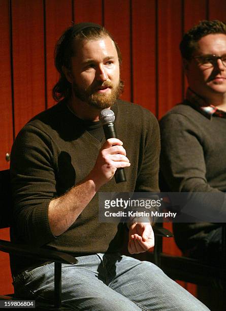 Sound Editor Erik Aadahl speaks at the Dolby Laboratories Presentation at Holiday Village Cinema VI during the 2013 Sundance Film Festival on January...