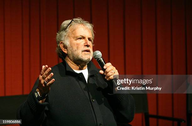 Producer Sid Ganis speaks onstage during the Dolby Laboratories Presentation at Holiday Village Cinema VI during the 2013 Sundance Film Festival on...