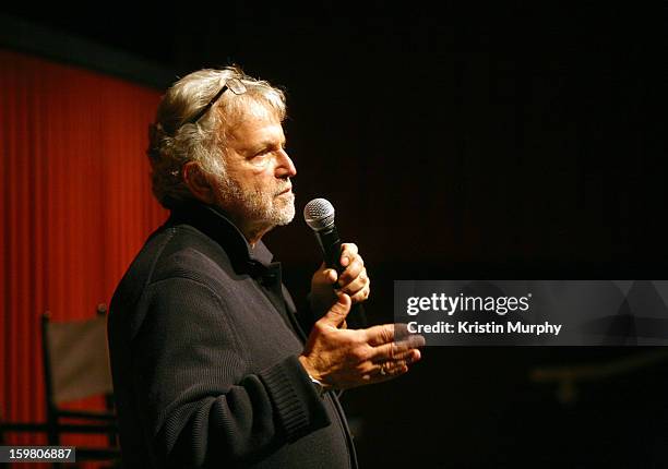 Producer Sid Ganis speaks onstage during the Dolby Laboratories Presentation at Holiday Village Cinema VI during the 2013 Sundance Film Festival on...