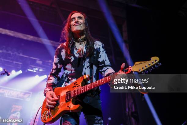 Guitarist Nuno Bettencourt of the band Extreme performs at The Paramount Theater on August 06, 2023 in Huntington, New York.