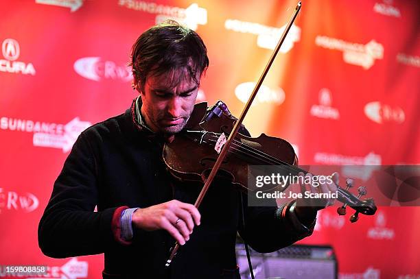 Andrew Bird performs at Music Cafe And KCRW: Night Session - 2013 Sundance Film Festival at Sundance ASCAP Music Cafe on January 20, 2013 in Park...