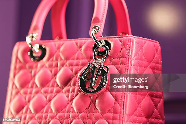 Christian Dior SA branded bag is displayed in the window of the store in the Omotesando district of Tokyo, Japan, on Saturday, Jan. 19, 2013. Japan's...