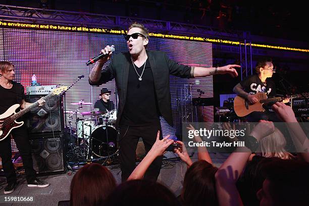 Mark McGrath of Sugar Ray performs with Camp Freddy at the 2013 Green Inaugural Ball at NEWSEUM on January 20, 2013 in Washington, DC.