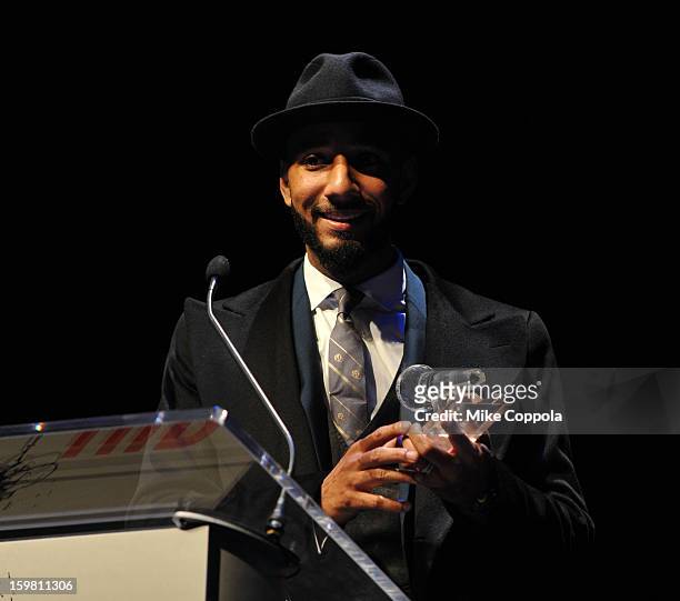 Hip Hop artist Swizz Beatz speaks onstage at The Hip Hop Inaugural Ball II sponsored by Heineken USA at Harman Center for the Arts on January 20,...