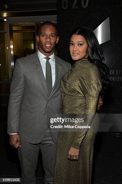 Victor Cruz and Elaina Watley attend The Hip Hop Inaugural Ball II sponsored by Heineken USA at Harman Center for the Arts on January 20, 2013 in...