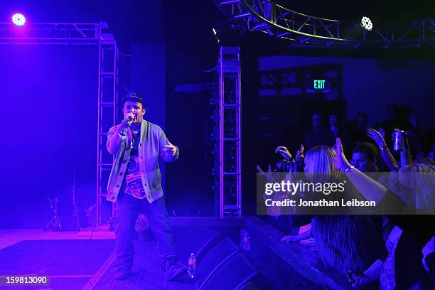 Rapper Kosha Dillz performs onstage during Matisyahu Performance at Star Bar on January 20, 2013 in Park City, Utah.