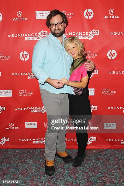 Eric Wareheim and Arden Myrin attend the "Wrong Cops" premiere at Prospector Square during the 2013 Sundance Film Festival on January 20, 2013 in...