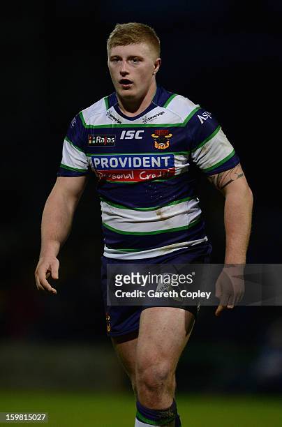 Danny Addy of Bradford in action during Rugby League pre-season friendly between Leeds Rhinos and Bradford Bulls at Headingley Stadium on January 20,...
