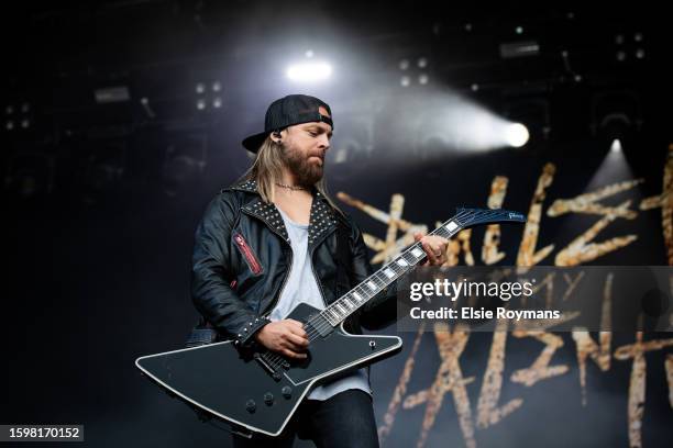 Matthew Tuck of Bullet for My Valentine performs at Lokerse Feesten Festival on August 6, 2023 in Lokeren, Belgium