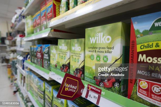 An inside view of a Wilko shop as the products on shelves are seen after British retail chain Wilko on Thursday announced it collapsed into...