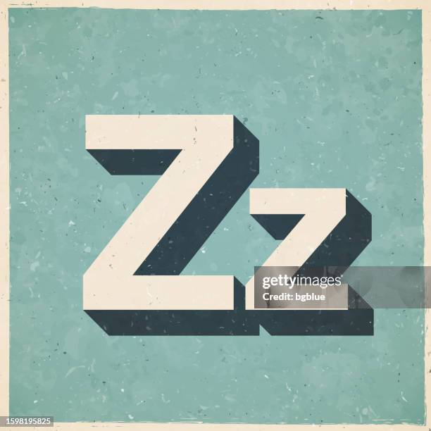 stockillustraties, clipart, cartoons en iconen met letter z - uppercase and lowercase. icon in retro vintage style - old textured paper - z icon