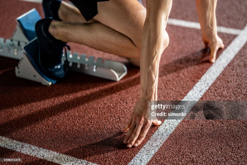 Male runner at start of race