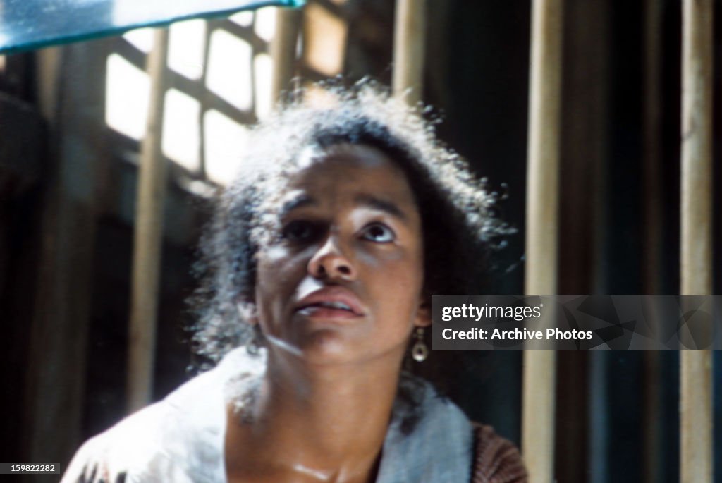 Rae Dawn Chong behind bars in a scene from the film 'The Color... News