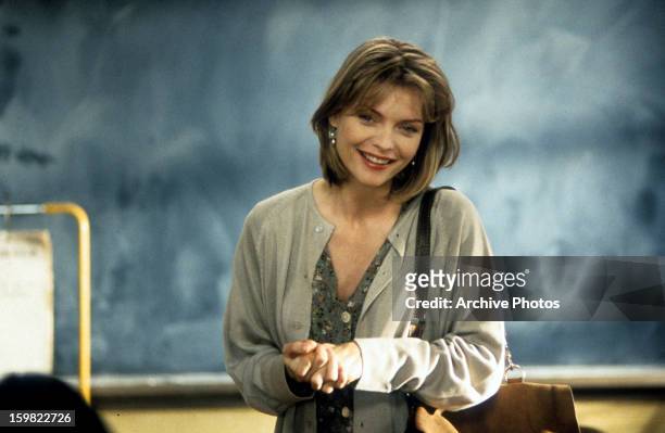 Michelle Pfeiffer teaching a class in a scene from the film 'Dangerous Minds', 1995.