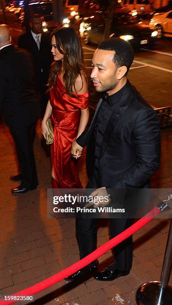 Christine Teigen and John Legend attend The Hip-Hop Inaugural Ball II at Harman Center for the Arts on January 20, 2013 in Washington, DC.