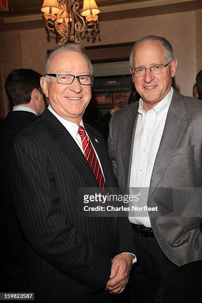 Congressman Buck McKeon and Congressman Mike Conoway attend Heroes Red, White, And Blue Inaugural Ball at Warner Theatre on January 20, 2013 in...