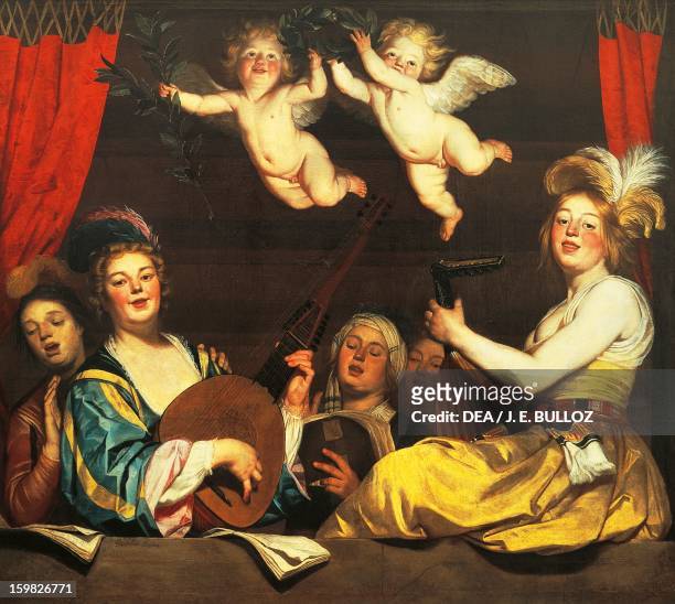 The concert by Gerrit van Honthorst , oil on canvas, 168x178 cm. 17th century. Paris, Musée Du Louvre
