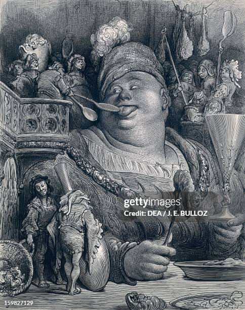 Gargantua, engraving by Gustave Dore' for Gargantua and Pantagruel by Francois Rabelais . Paris, Bibliothèque Nationale De France