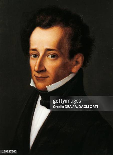 Portrait of Giacomo Leopardi , Italian poet, philosopher, philologist and linguist. Recanati, Pinacoteca Comunale