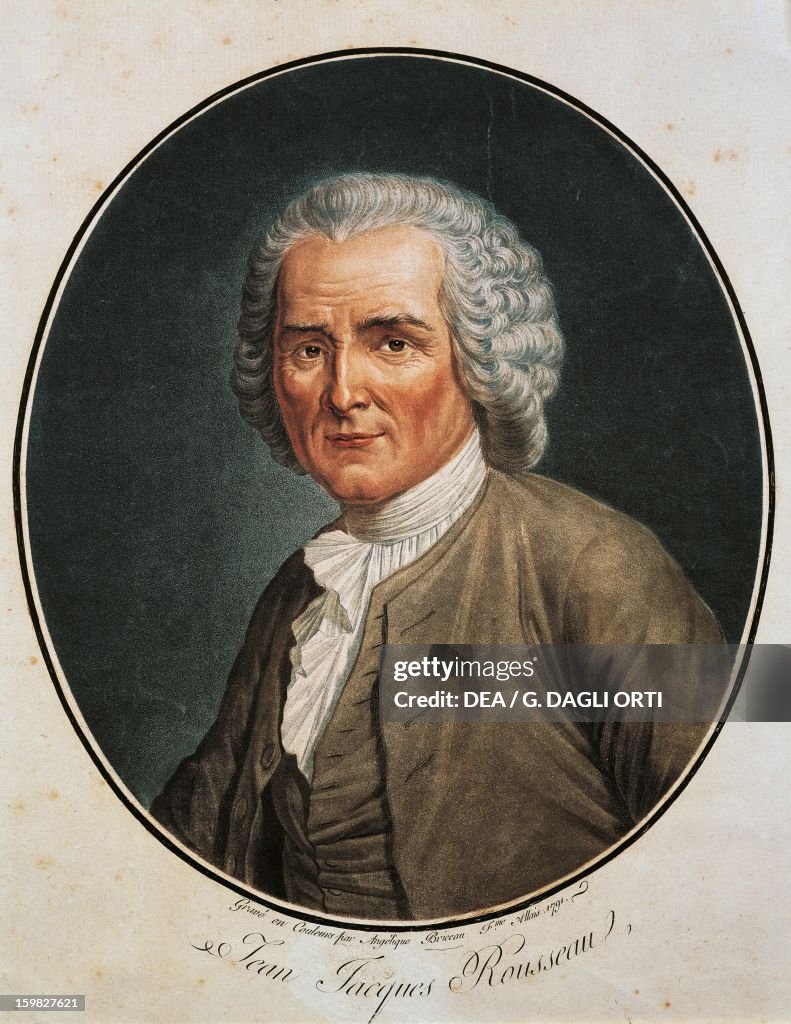 Jj Rouseau Portrait of Jean-Jacques Rousseau , Swiss writer, philosopher and ...