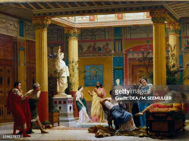 Rehearsal of the show given for the inauguration of Prince Napoleon's house in Avenue Montaigne in Paris, painting by Gustave Boulanger . France,...