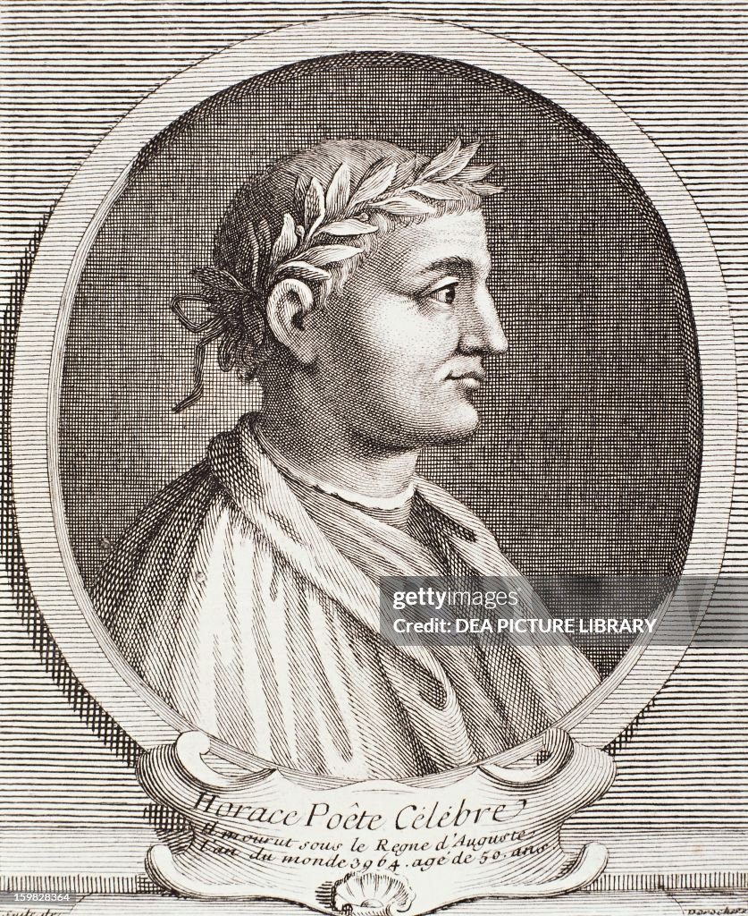 Portrait of Horace Roman poet Engraving by Desvochers 1740 News Portrait of Horace Roman poet Engraving by Desvochers 1740 News