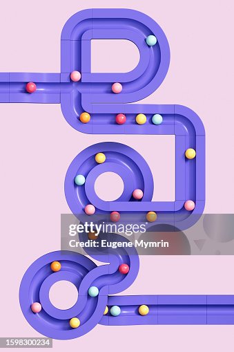 3D image of rolling spheres along a path. Creativity, learning, collaboration and teamwork concept. 3D image of rolling spheres along a path. Creativity, learning, collaboration and teamwork concept.