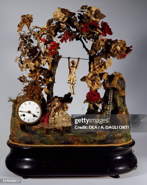 Clock with music box and automatons. Germany, 20th century. Savio, Museo Di Strumenti Musicali Meccanici Marino Marini