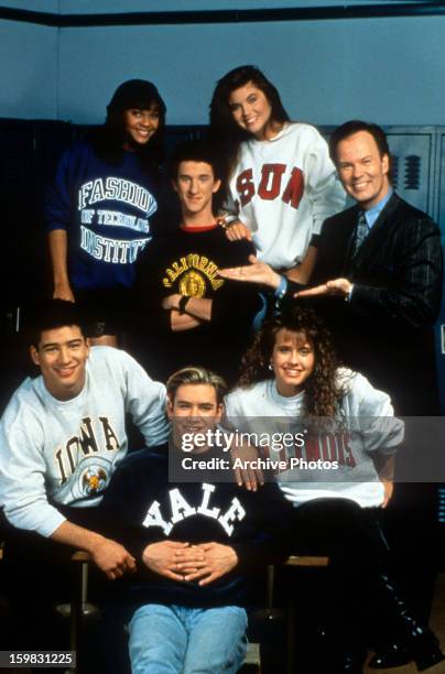 The cast in publicity portrait for the television series 'Saved By The Bell', Circa 1991.