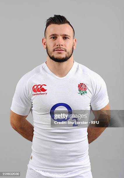 Danny Care of England poses for a portrait during the England rugby union squad photo call at Weetwood Hall on January 21, 2013 in Leeds, England.