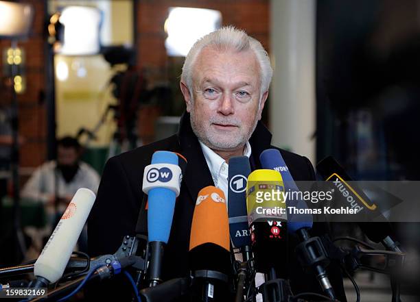 Wolfgang Kubicki from the Free Democratic Party speeks to the press a day after the SPD and German Greens party emerged with a hairline victory in...