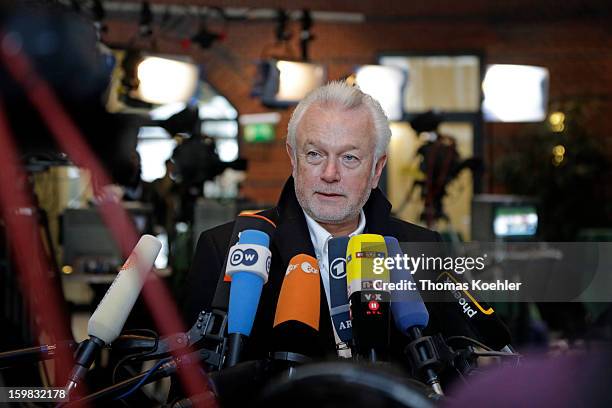 Wolfgang Kubicki from the Free Democratic Party speeks to the press a day after the SPD and German Greens party emerged with a hairline victory in...