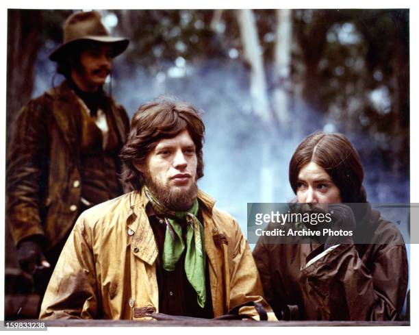 Mick Jagger and Clarissa Kaye-Mason in a scene from the film 'Ned Kelly', 1970.