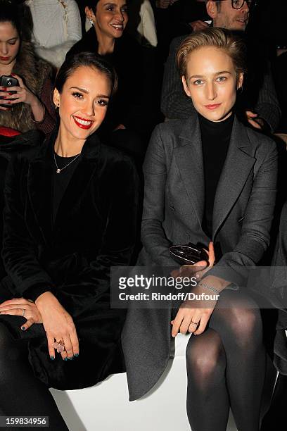 Jessica Alba and Leelee Sobieski attend the Christian Dior Spring/Summer 2013 Haute-Couture show as part of Paris Fashion Week at on January 21, 2013...