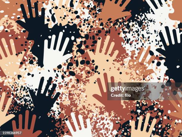 bespritzter farbhände abstrakter hintergrund - felsmalerei stock-grafiken, -clipart, -cartoons und -symbole