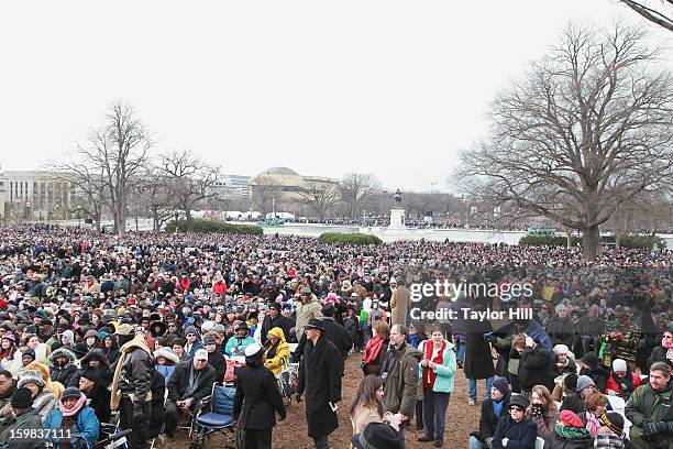 General view of the crowd at the 57th United States Presidential Inauguration on January 21, 2013 in Washington, United States.