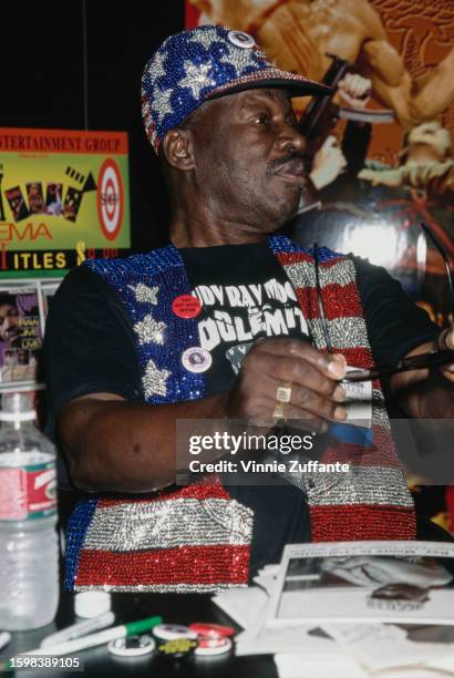 Rudy Ray Moore attends the 15th Annual Video Software Dealers Association Convention and Expo at the Los Angeles Convention Center in Los Angeles,...