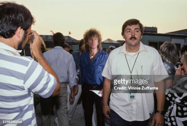Robert Plant during the Live Aid benefit concert, held at the John F Kennedy Stadium in Philadelphia, Pennsylvania, United States, 13th July 1985.