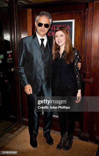 Andrea Bocelli and Hayley Westenra attend the VIP screening of 'Love in Portofino' on January 21, 2013 in London, England.